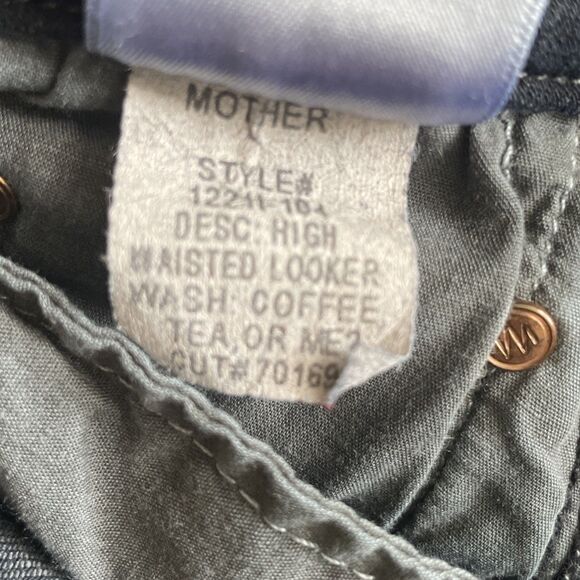 MOTHER Size 26 The High Waisted Looker Jeans Coffee Tea or Me Wash Skinny Dark - Picture 8 of 9
